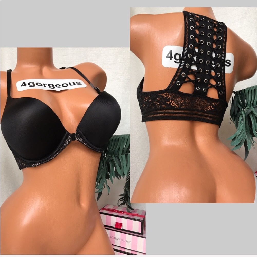 VS 34a,b,c 32b BOMBSHELL RACERBACK + 2 CUP BLACK